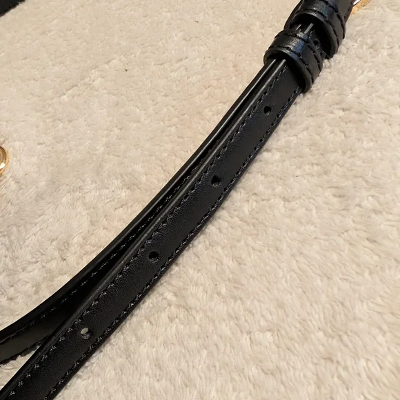 Michael Kors Black Crossbody with Gold Chain and Turn-Lock